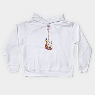 J-Style Bass Guitar Colorful Texture Kids Hoodie